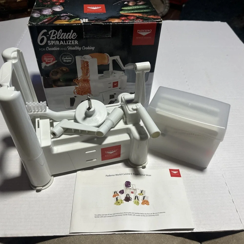 Paderno World Cuisine Spiralizer Pro 4 Blade Vegetable Slicer Shredder NICE